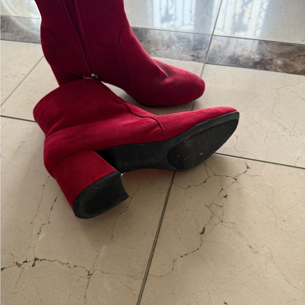 BAMBOO Red Heeled Boots